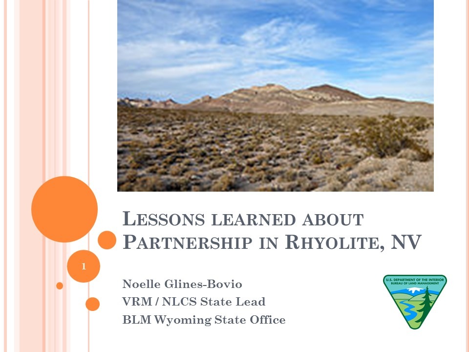 Picture of Lessons Learned about Partnerships in Rhyolite, Nevada - Partnership ...